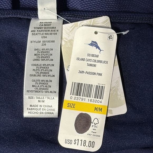 Tommy Bahama Island Cays Colorblock Halter Tankini Top - Picture 11 of 16